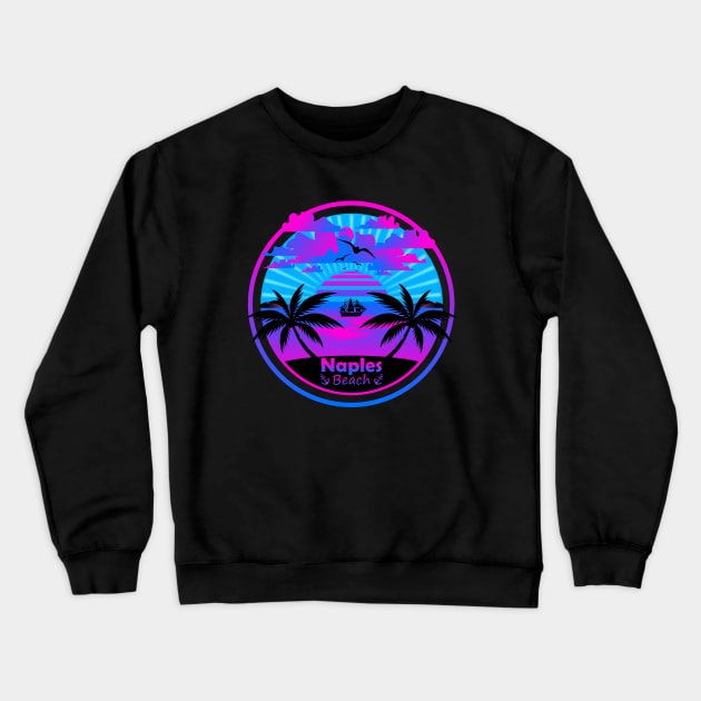 Naples Beach, Palm Trees Sunset, Florida Summer Crewneck Sweatshirt by Jahmar Anderson